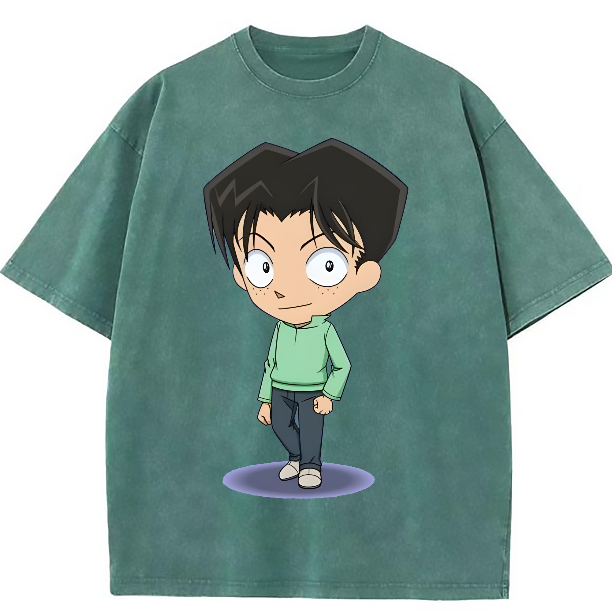 （画像用） 名探偵コナン 円谷 光彦 つぶらや みつひこ Detective Conan Mitch Tennyson 綿100% ヴィンテージ風 半袖Tシャツ（フロントプリント）